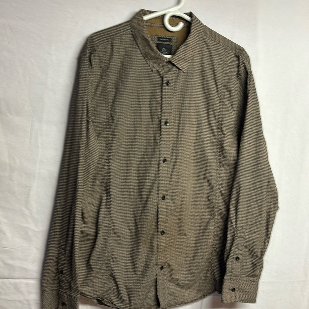 prAna Men’s Slim Fit Button Down Shirt 100% Organic Cotton Size XL